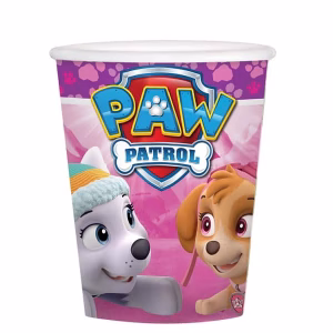 Картонени чаши Paw Patrol, 250 ml, 8 броя, розови
