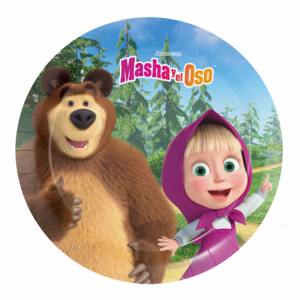 Картонени чинии Маша и мечока, 18 см, 8 броя