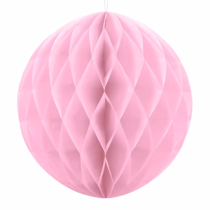 Декорация хартиена Топка, пчелна пита, светлорозова, 20см