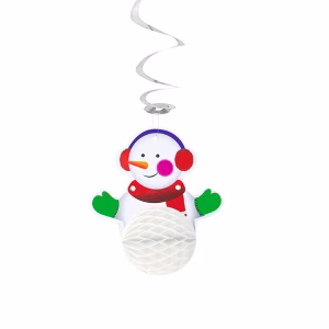 Коледна украса Снежен човек, пчелна пита, 19 см