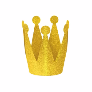 Комплект блестящи златни корони, 3 броя, блистер