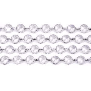 Декоративни кристали, Кристален гирлянд, безцветен, 1м