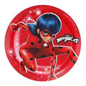 Парти чинии Ladybug Miraculous Zag, 18 cm, 8 броя