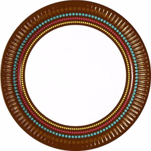 Парти чинии Цветни точки 23 см, 10 броя