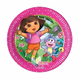 Парти чинии DORA'S ADVENTURES 20 см, 8 броя