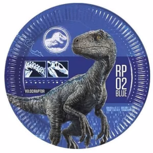 Парти чинии Jurassic World, 23 cm, 8 броя, сини