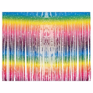 Парти завеса Дъга и звезди, ресни за фон, 100х200см