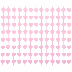 Парти завеса Макарон сърца, светлорозова, 100х200 см