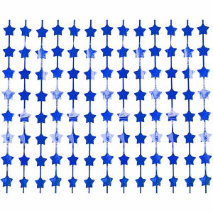 Парти завеса звезди, ресни, металик, сини, 100х200см