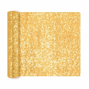 Пътека за маса с пайети, злато, 200x28 cm