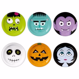 Картонени чинии Halloween Monsters, 18 см, 6 бр.
