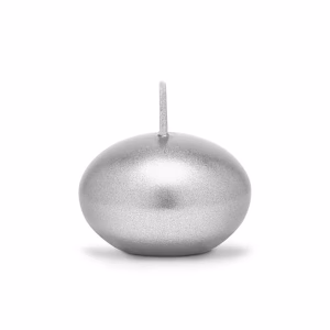 Плаваща свещ за декорация на маса, металик, сребро, 4 см