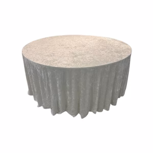 Покривка за кръгла маса кадифе, 335 см, бяла
