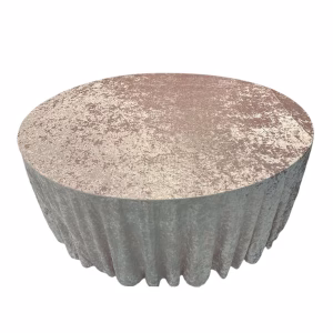 Покривка за кръгла маса кадифе, 3м, светлорозова