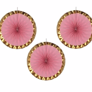 Декорация Розетка, розова, 40 см, 3 броя