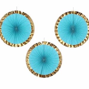 Декорация Розетка, синя, 40 см, 3 броя