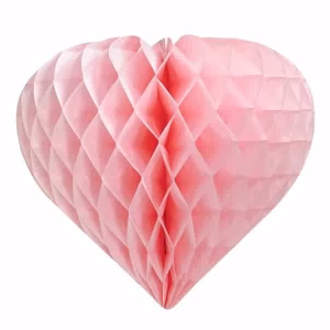 Декорация розетка сърце, светлорозово, 26 см