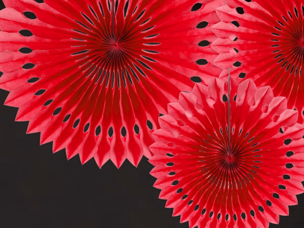 Декоративни розетки Ветрила, червени, 3 броя – Изображение 3