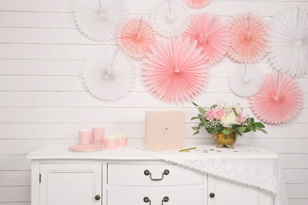 Декоративни розетки Ветрила, светлорозови, 3 броя – Изображение 3