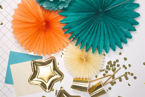 Декоративни розетки Ветрила, крем, 20-40см, 3 броя – Изображение 3