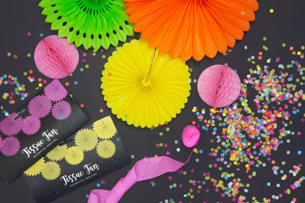 Декоративни розетки Ветрила, зелена ябълка, 20-40см, 3 броя – Изображение 2