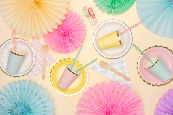 Декоративни розетки Ветрила, мента, 20-40см, 3 броя – Изображение 2