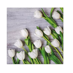 Салфетки PAW Бели лалета, 33 x 33 cm, 20 броя