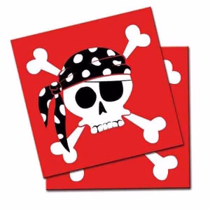 Салфетки Пирати, Pirates, 20 броя, червени