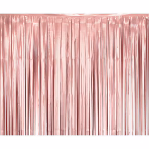Парти завеса Deco, ресни, розово злато, мат, 100х200см