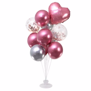 Бяла стойка за балони 100 см