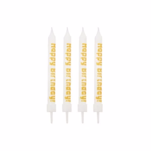 Свещи с блестящ надпис Happy Birthday, 12/12