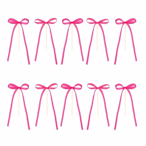 Топери за торта пурпурни панделки, 10 броя