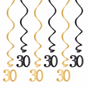 Висяща декорация за рожден ден 30 години, 6 броя
