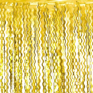 Парти завеса Deco спирали, ресни, злато, металик, 100х200см