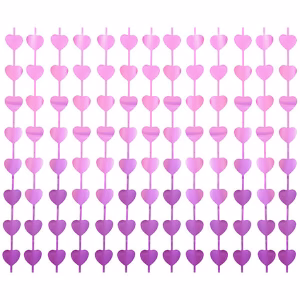 Завеса сърца, B&C Hearts, мат, лилава, 100x200 см