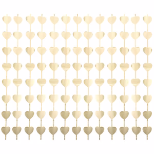 Завеса сърца, B&C Hearts, мат, светло злато, 100x200 см