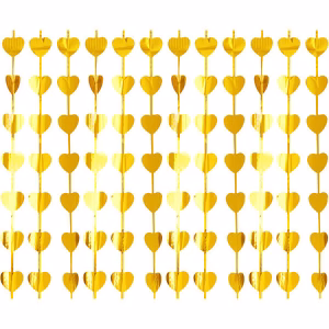 Завеса сърца, B&C Hearts, златен металик, 100x200 см