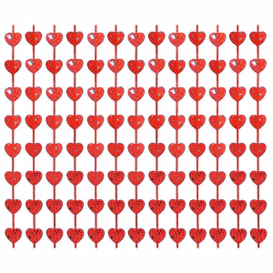 Завеса сърца с щампа, B&C Hearts, червена, 100x200 см