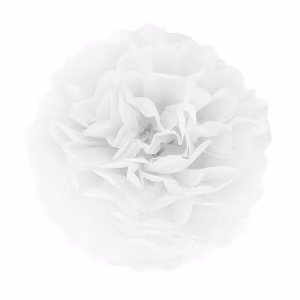 Хартиен помпон за украса, бял, 35 см