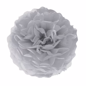 Тишу помпон за украса, сиво сребро, 25 см
