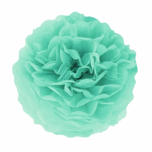 Хартиен помпон за украса, тюркоаз, 35 см