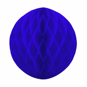 Декорация хартиена Топка, пчелна пита, индиго, 10см