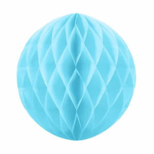 Декорация хартиена Топка, пчелна пита, светлосиня, 30 см