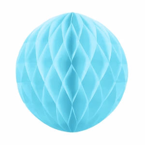 Декорация хартиена Топка, пчелна пита, синя, 10см