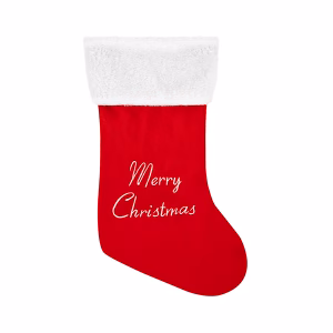 Класически коледен чорап за подаръци, 40х24 см