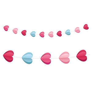 Хартиен гирлянд Love is in the air - 3D сърца, 200 см