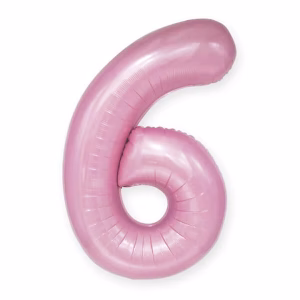Фолиев балон Цифра 6, 100 см, розов