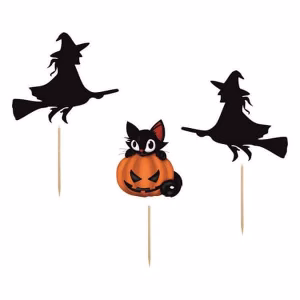 Топери с Баба Яга, HALLOWEEN, 12 броя в комплект