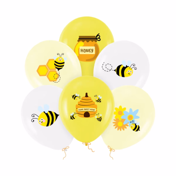 Латексови балони Пчели, 30 см, 6 броя