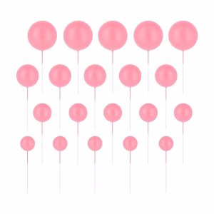 Комплект топери розови топки, мат, 20 броя